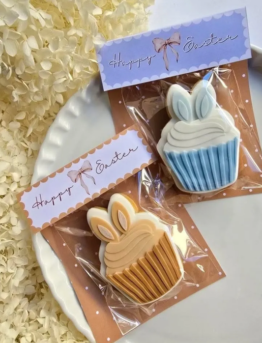 Bunny Ear Cupcake Cookie Stamp & Cutter