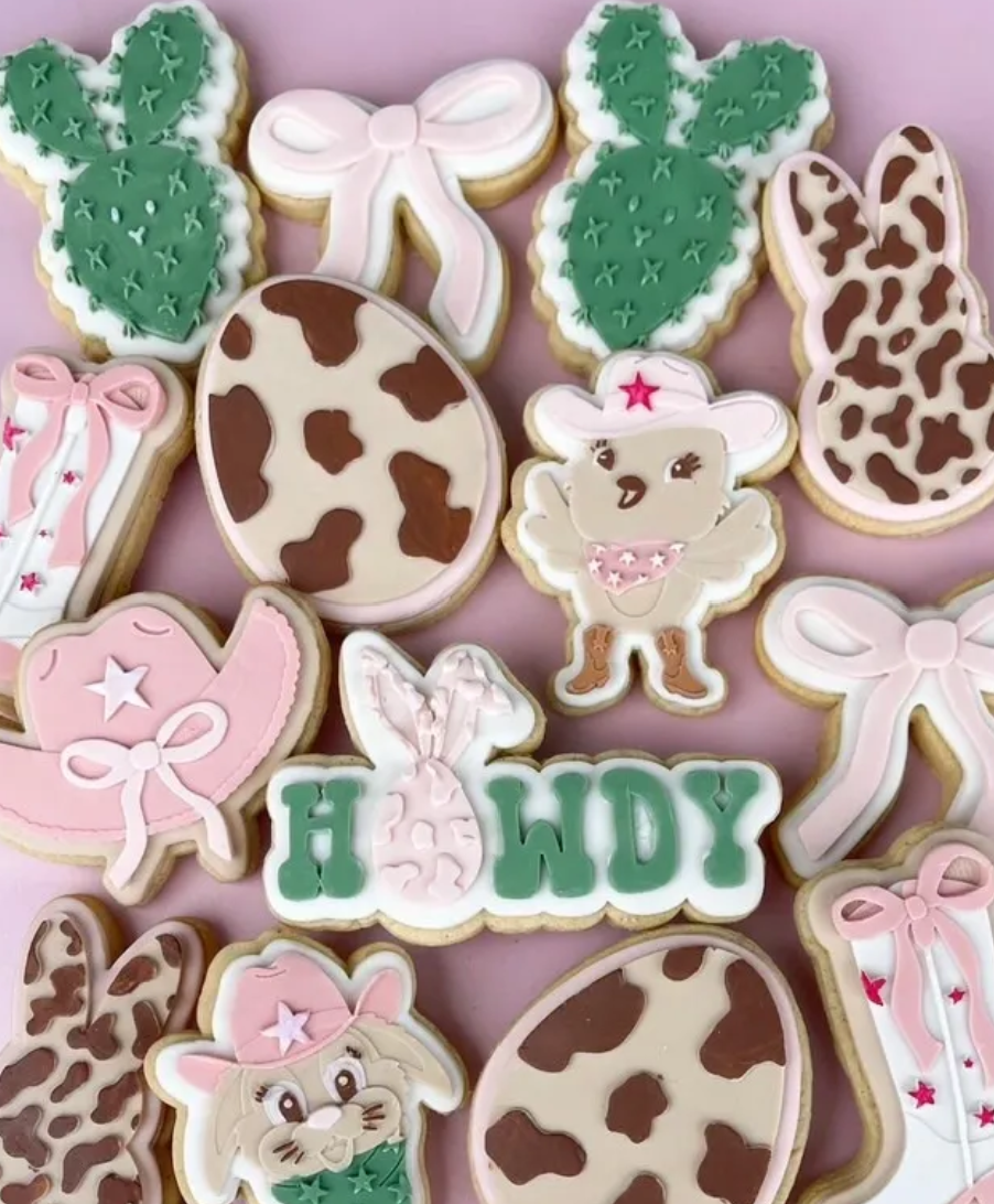Easter Egg with Cow Print Cookie Stamp & Cutter