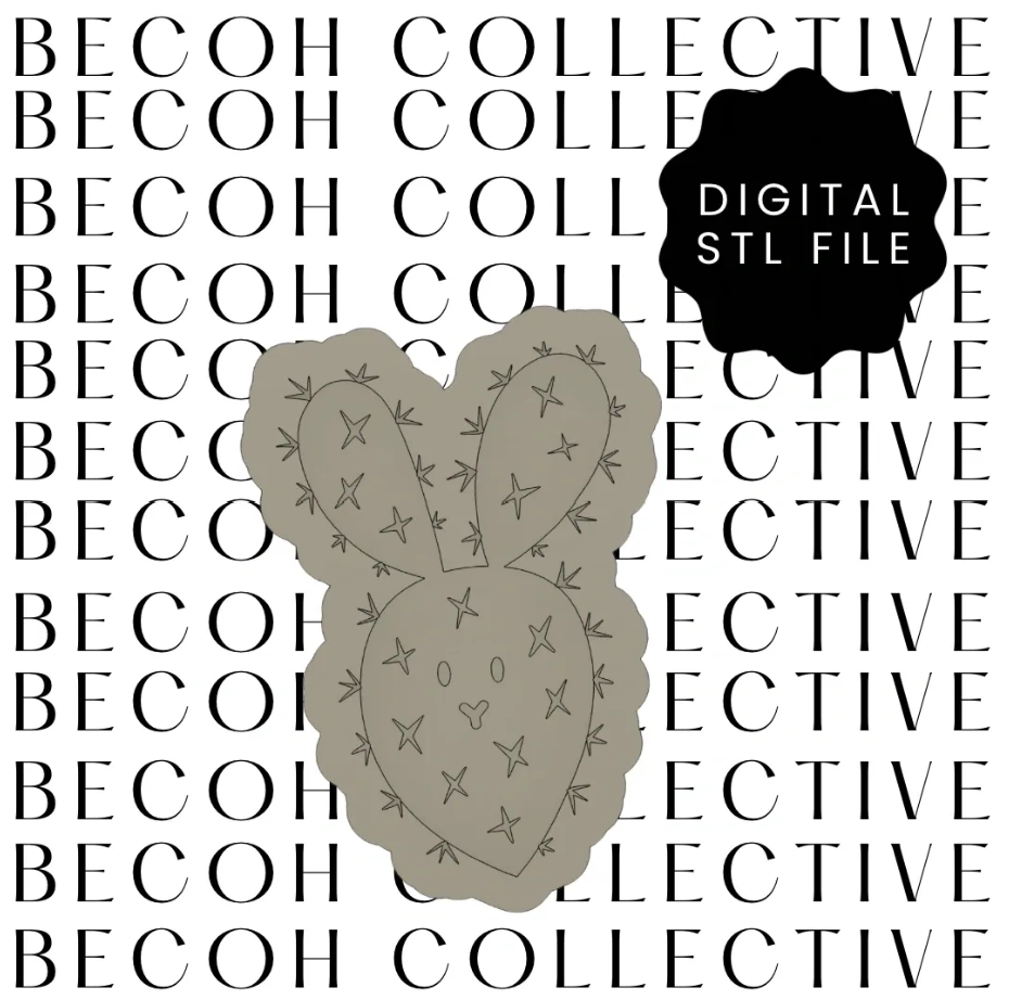 Cactus Bunny Cookie Stamp & Cutter