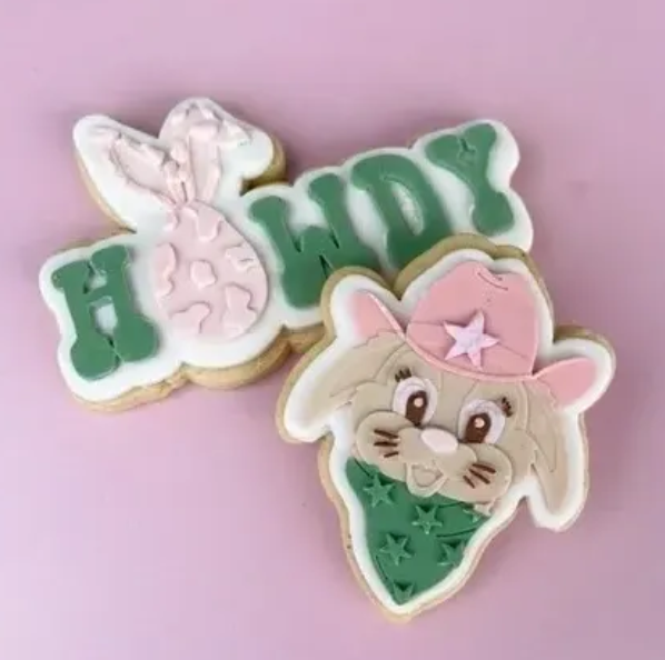 Howdy Bunny Cookie Stamp & Cutter