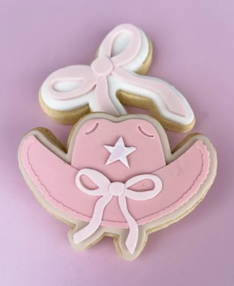 Howdy Cowgirl Hat with Bow Cookie Stamp & Cutter