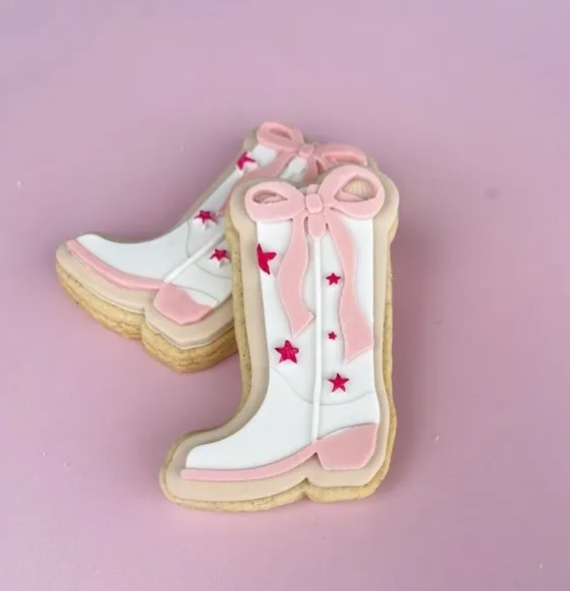 Howdy Cowgirl Boot with Bow Cookie Stamp & Cutter