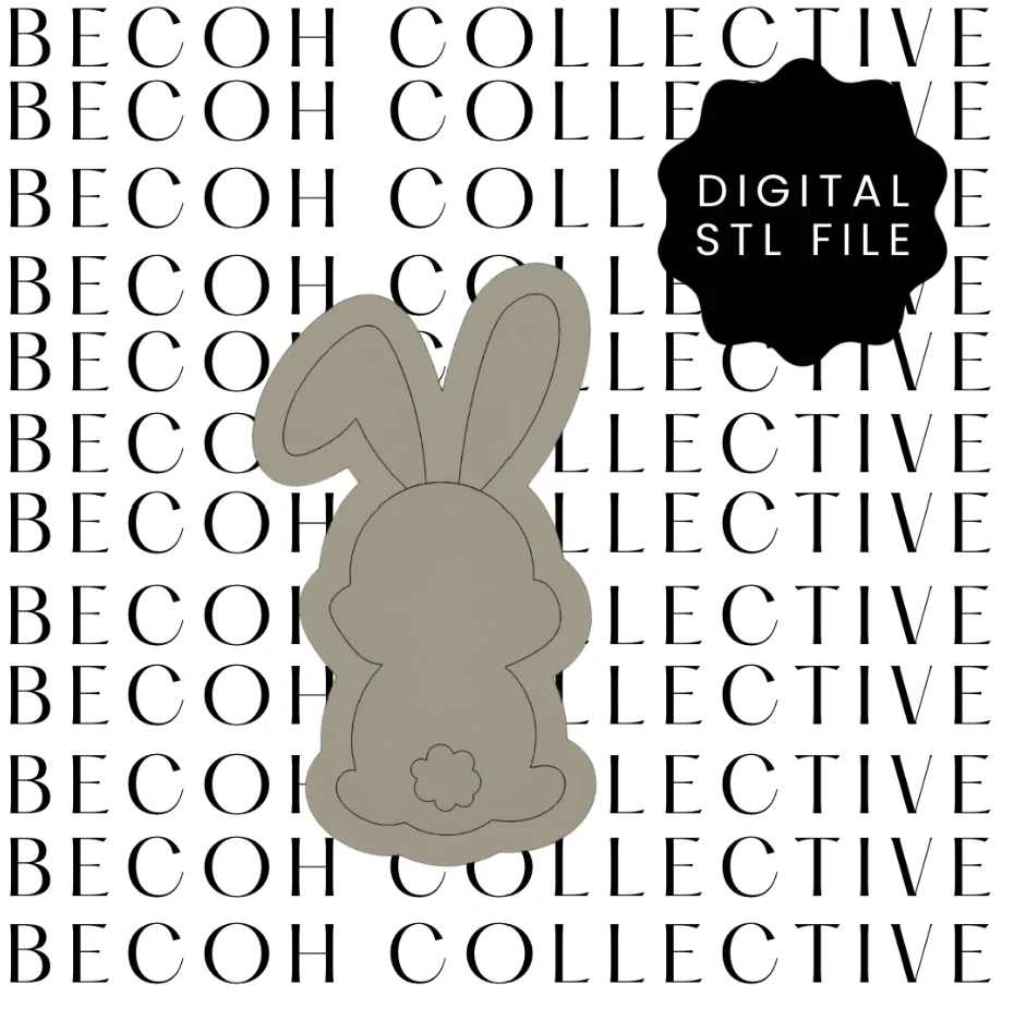 Silhouette Bunny with Tail Cookie Stamp & Cutter