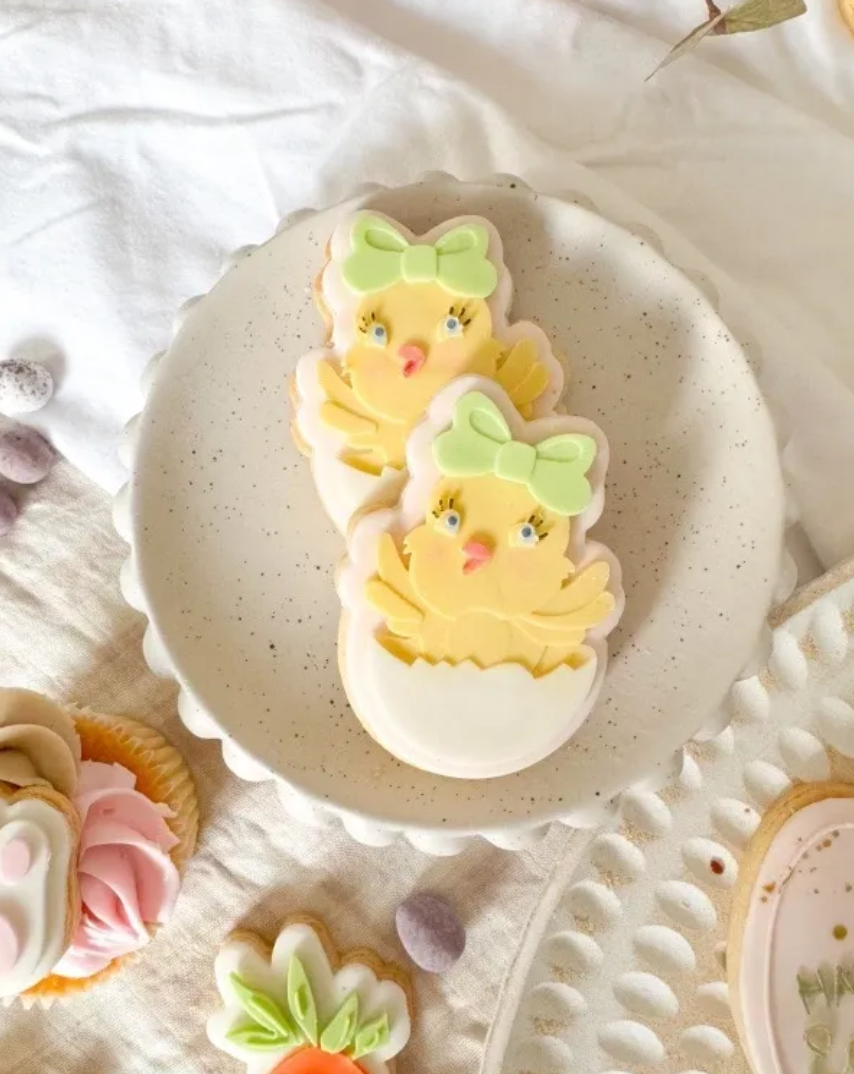 Hatching Chick with Bow Cookie Stamp & Cutter
