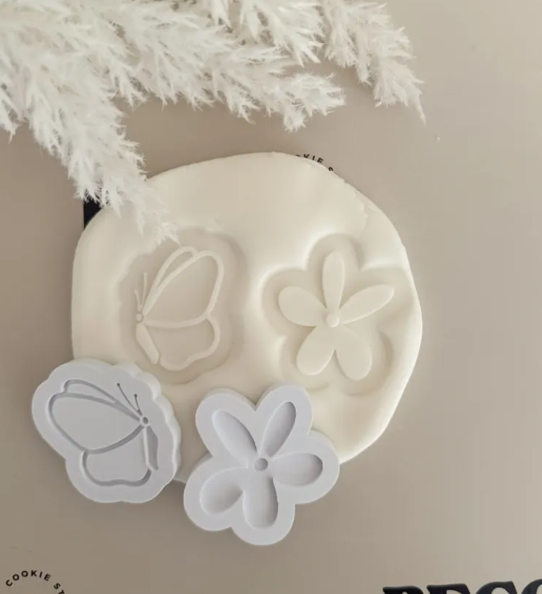 Mini Butterfly & Flower Cookie Stamp & Cutter