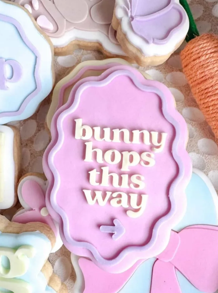 Bunny Hops This Way Cookie Stamp & Cutter