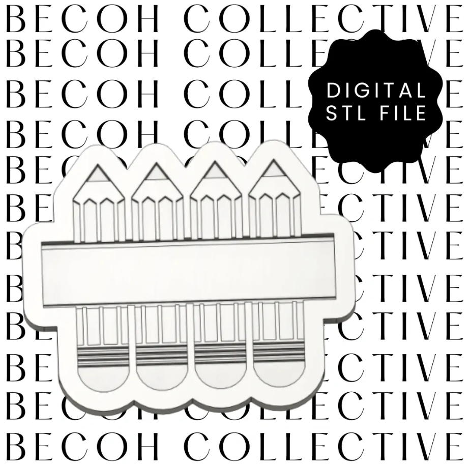 Pencils with Personalised Label Cookie Stamp & Cutter