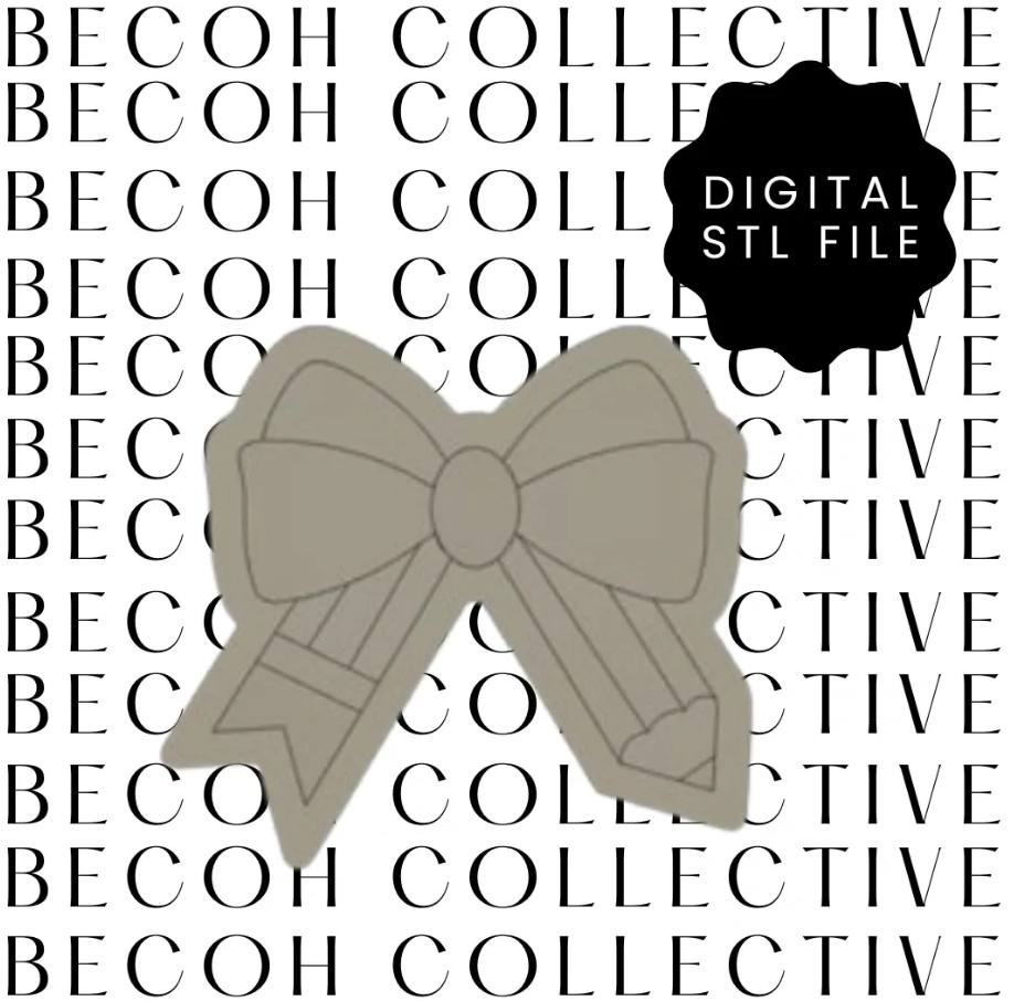 Bow Pencil Cookie Stamp & Cutter