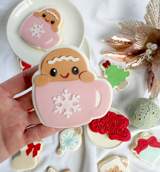 Gingerbread Man in Mug Cookie Stamp & Cutter