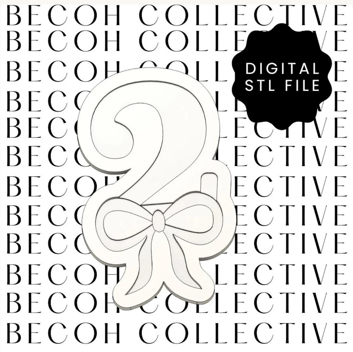2 with Bow Cookie Stamp & Cutter