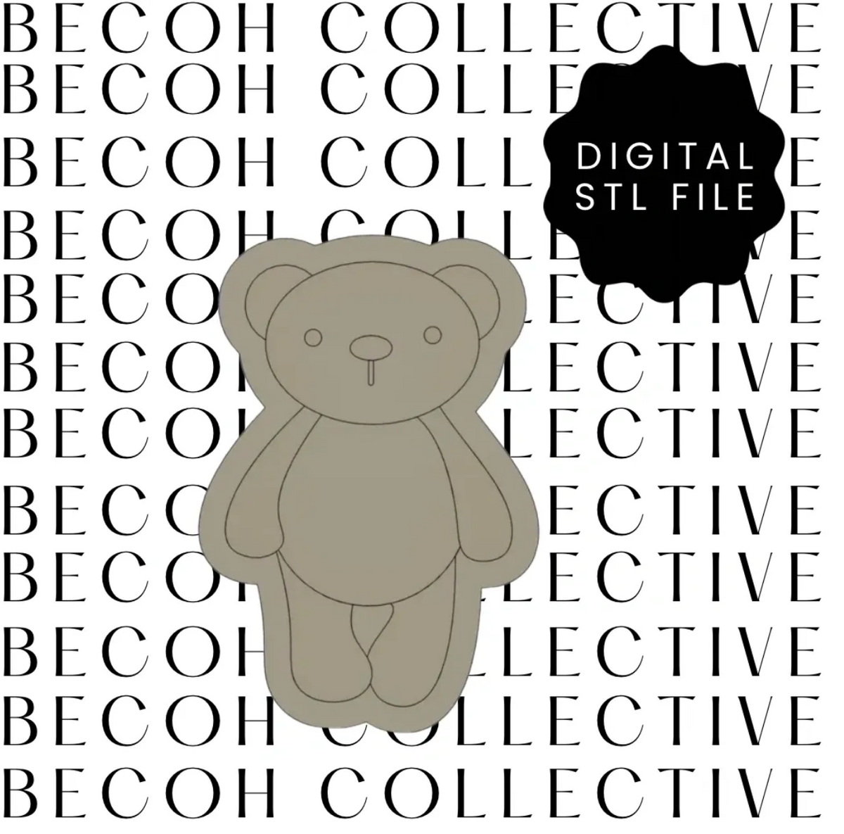 Standing Teddy Bear Cookie Stamp & Cutter