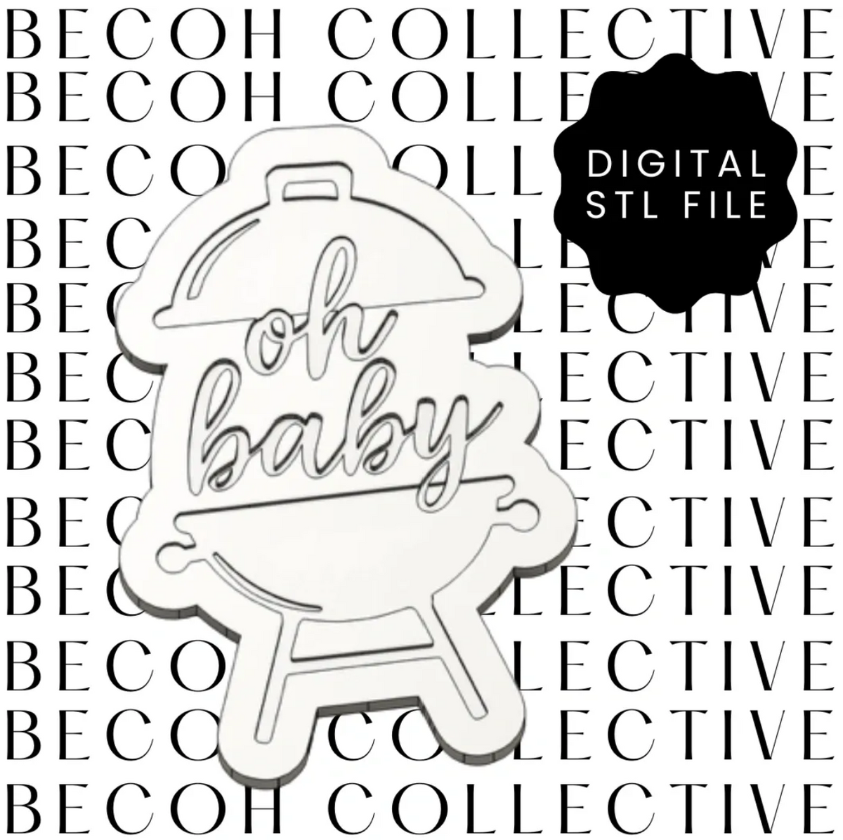 Oh Baby BBQ Cookie Stamp & Cutter