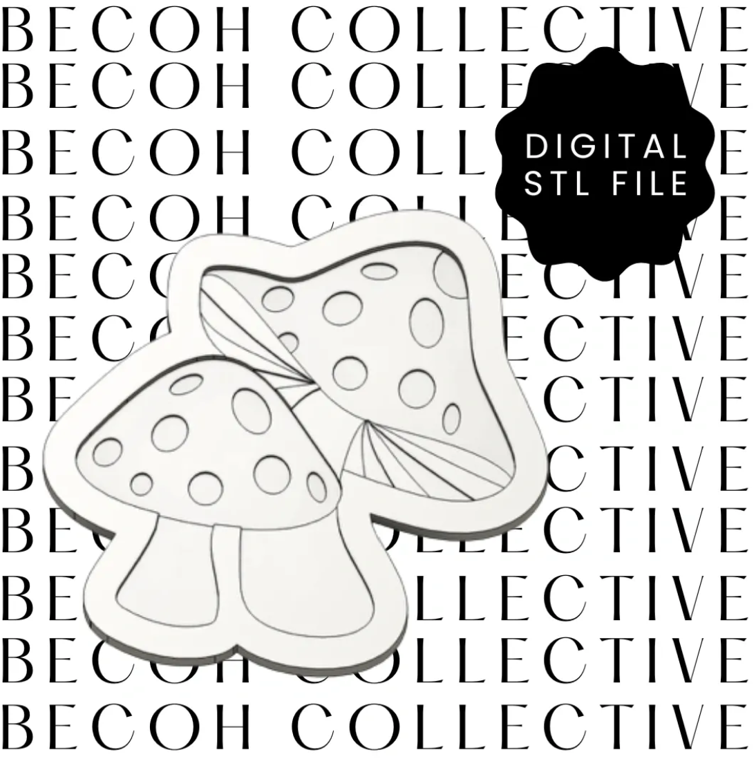Double Mushroom Cookie Stamp & Cutter