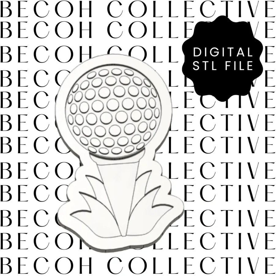Golf Ball on Tee Cookie Stamp & Cutter
