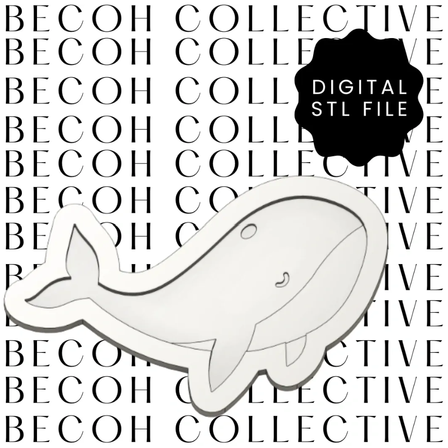 Simple Whale Cookie Stamp & Cutter