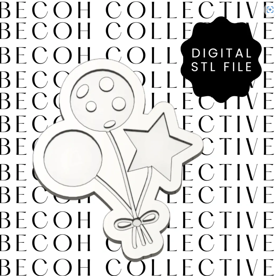 Space Balloons Cookie Stamp & Cutter