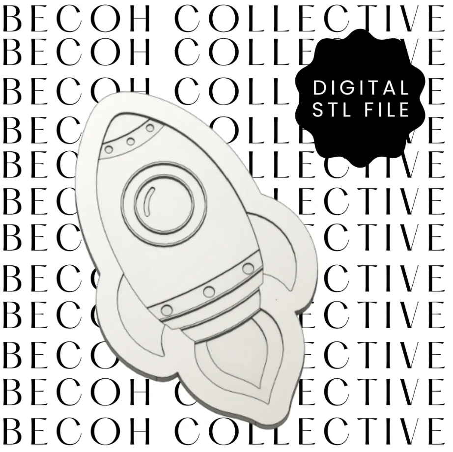 Rocket Ship Cookie Stamp & Cutter