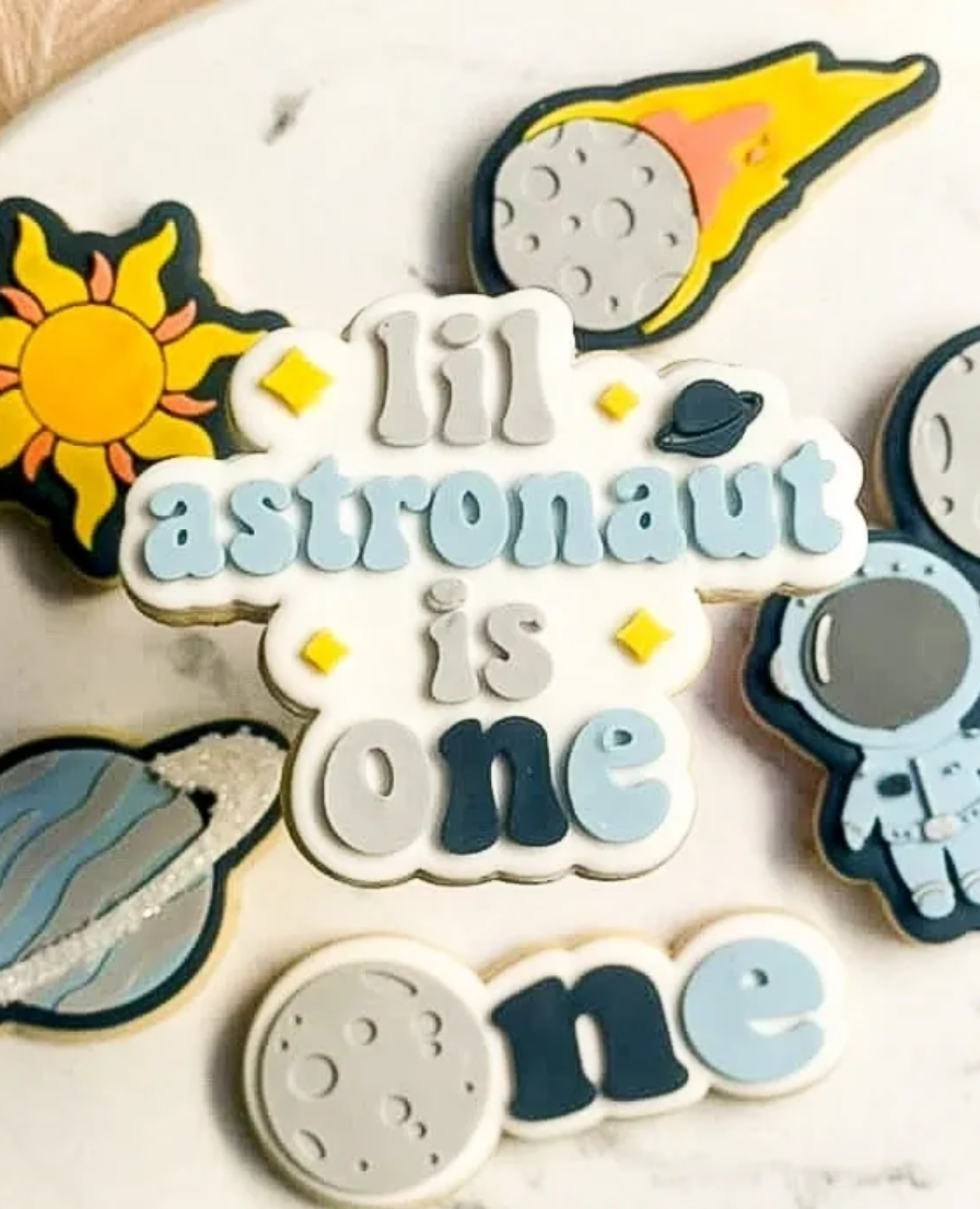 Lil Astronaut is One Cookie Stamp & Cutter