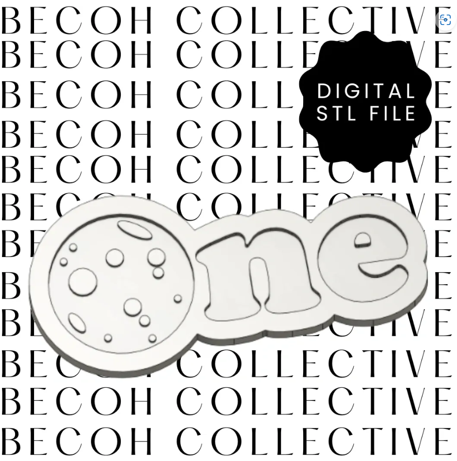 Moon One Cookie Stamp & Cutter