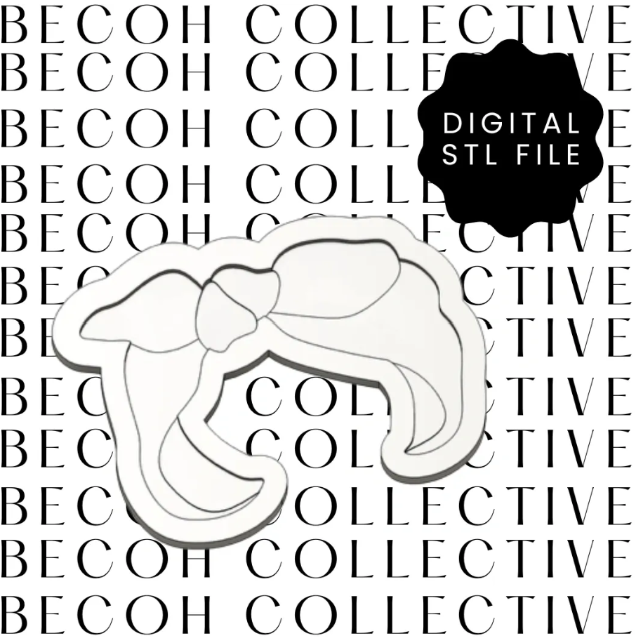 Bow Headband Cookie Stamp & Cutter
