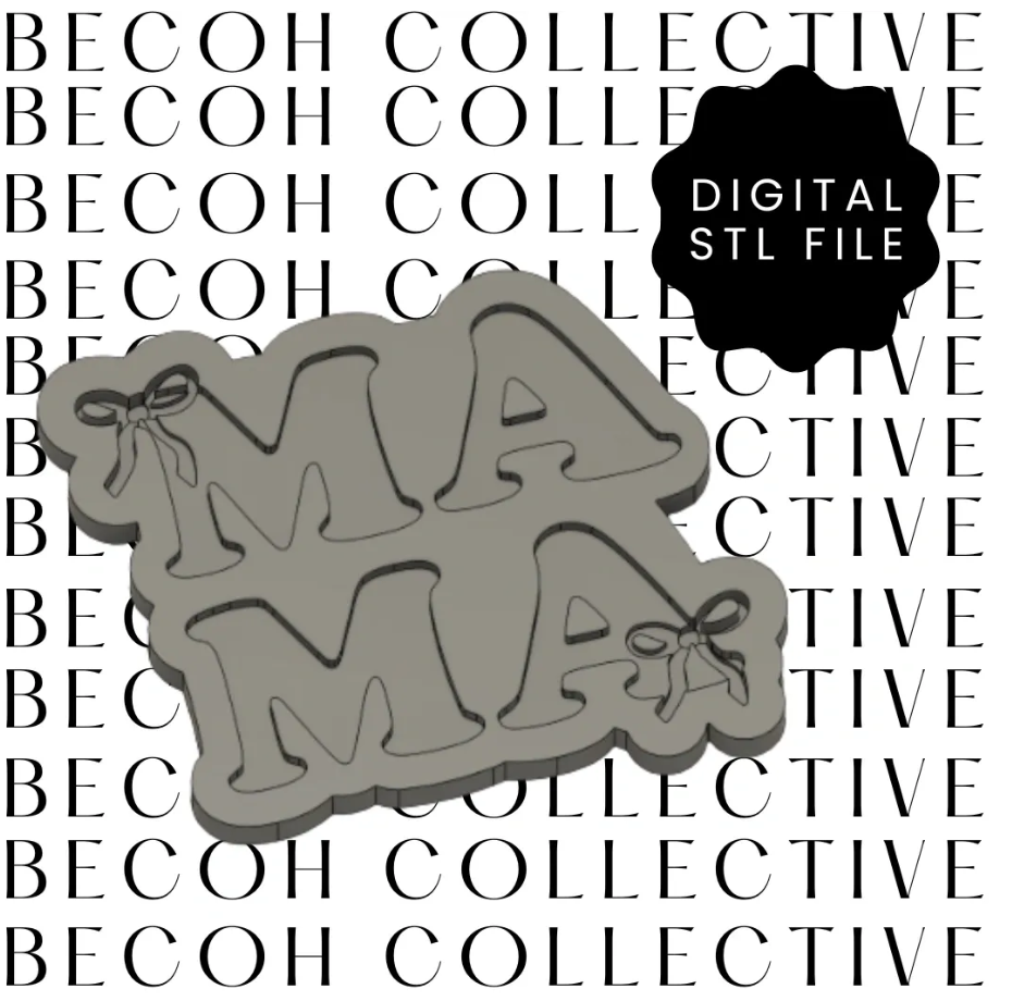 Mama with Bows Cookie Stamp & Cutter