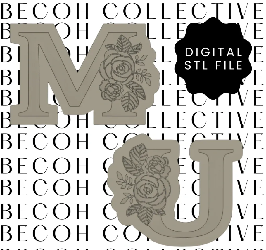 Floral M & U for MUM Cookie Stamp & Cutters