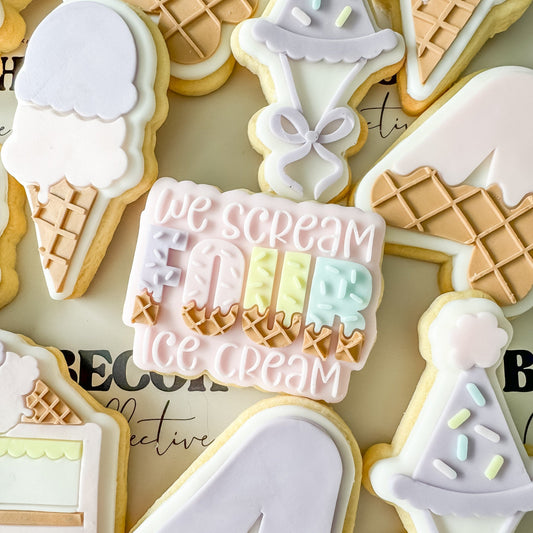 We Scream FOUR Ice Cream Cookie Stamp & Cutter