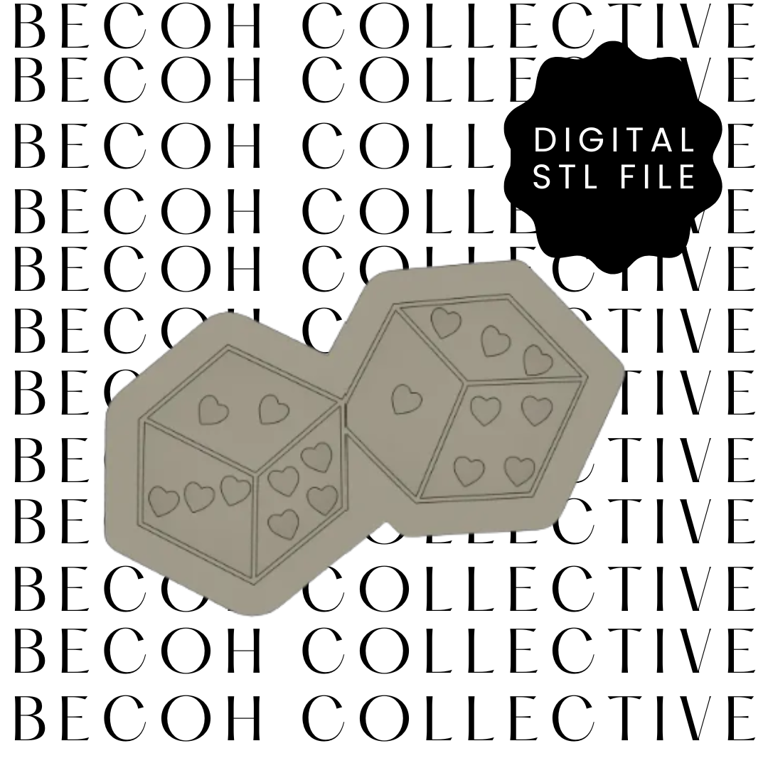 Heart Dice Cookie Stamp & Cutter