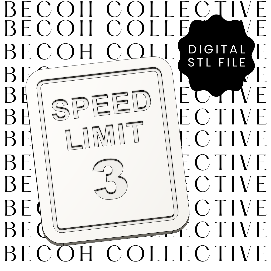Speed Limit 3 Sign Cookie Stamp & Cutter