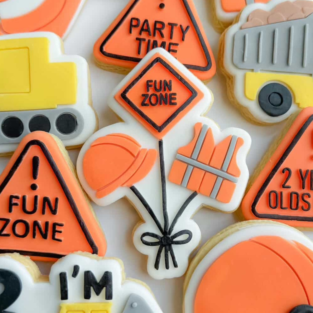 Construction Balloons Cookie Stamp & Cutter