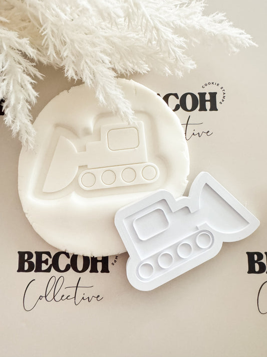 Bulldozer Cookie Stamp & Cutter