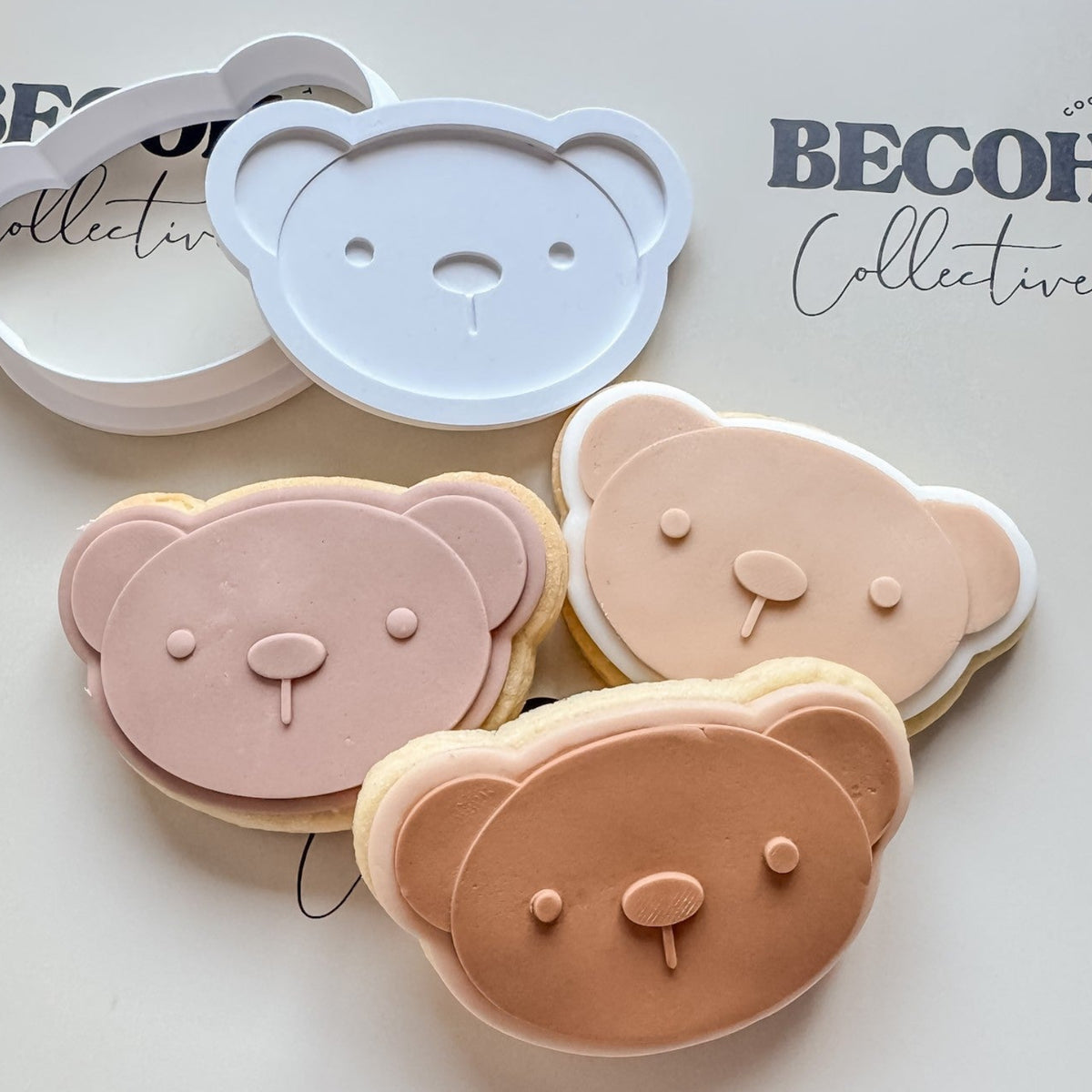 Teddy Bear Face Cookie Stamp & Cutter