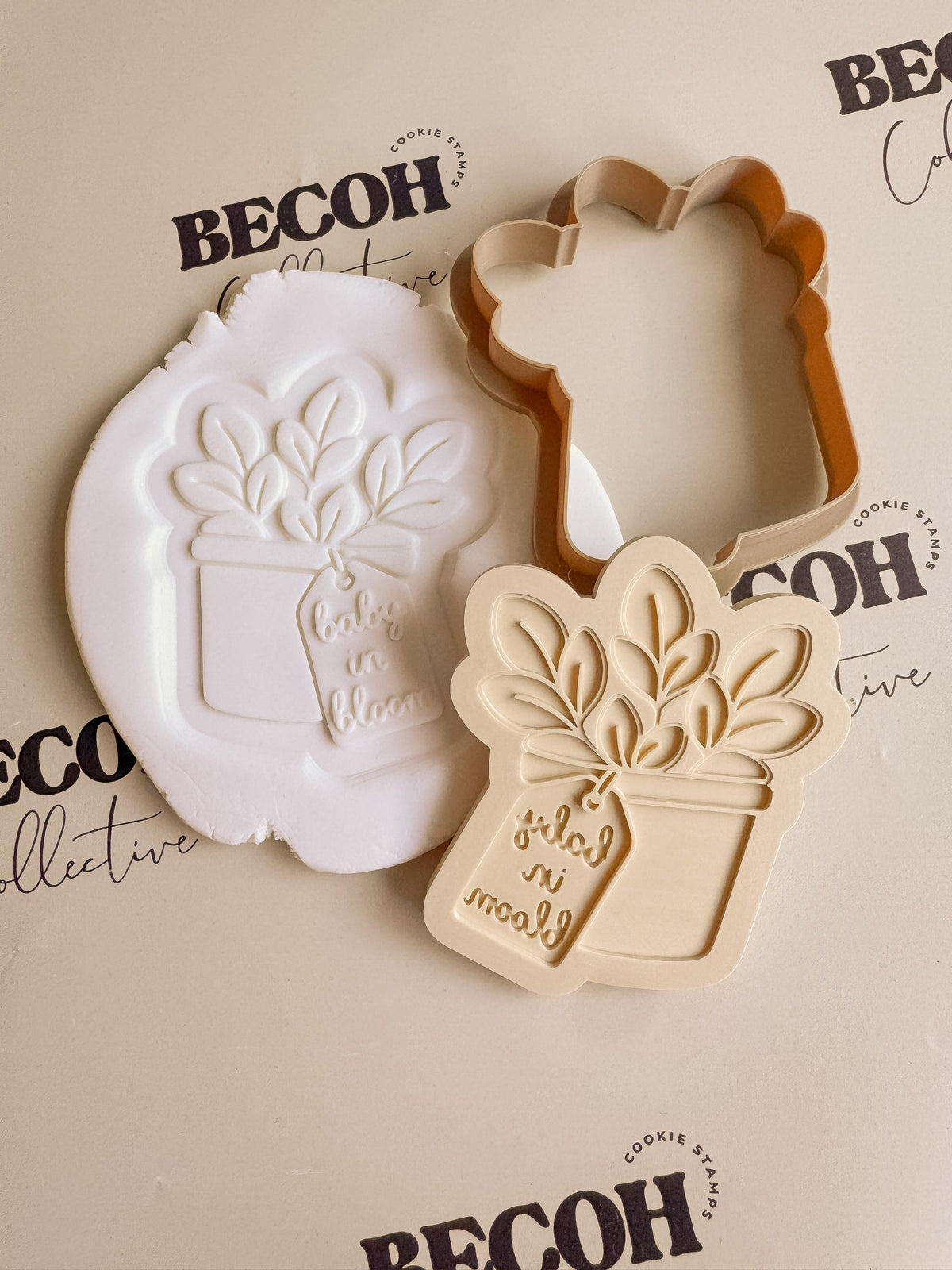 Baby in Bloom Flower Pot Stamp and Cutter