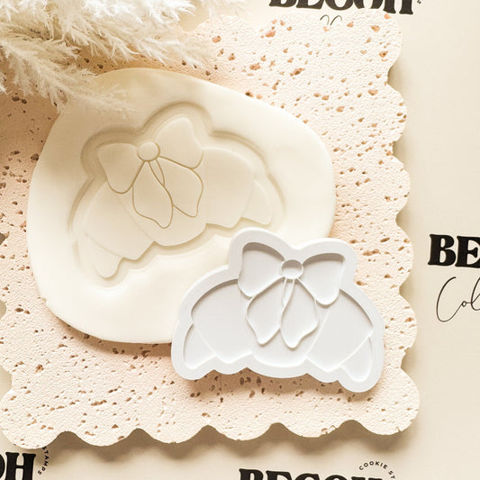 Croissant with Bow Cookie Stamp and Cutter