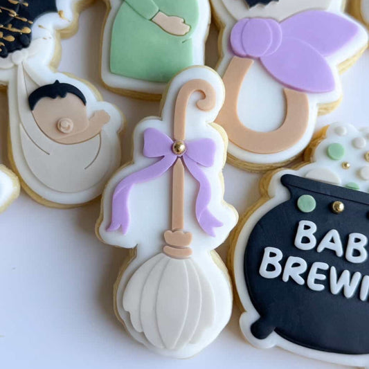 Broom with Bow Cookie Stamp & Cutter