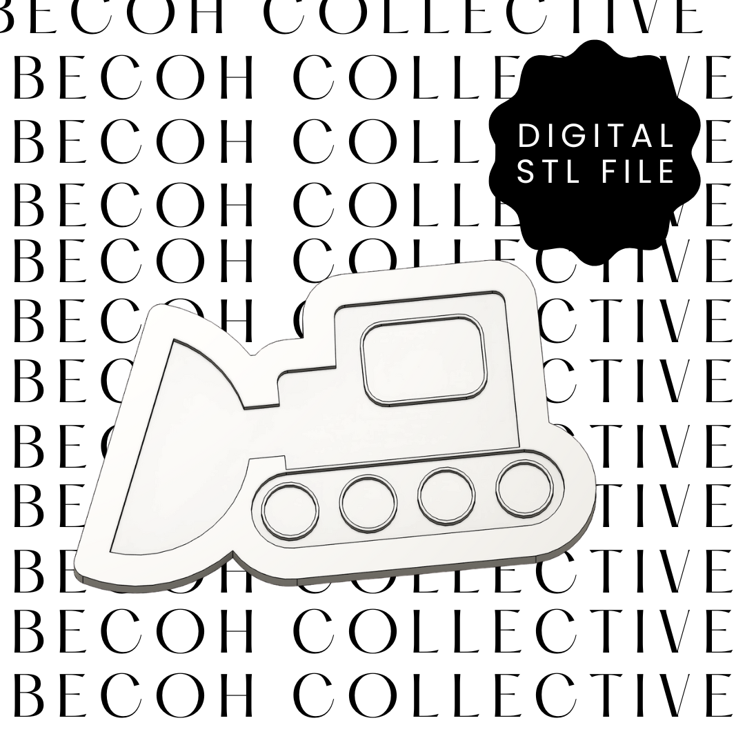 Bulldozer Cookie Stamp & Cutter