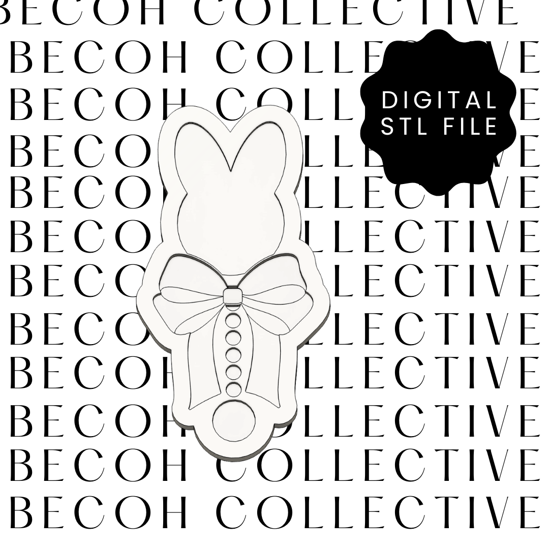 Bunny Bow Rattle Cookie Stamp & Cutter