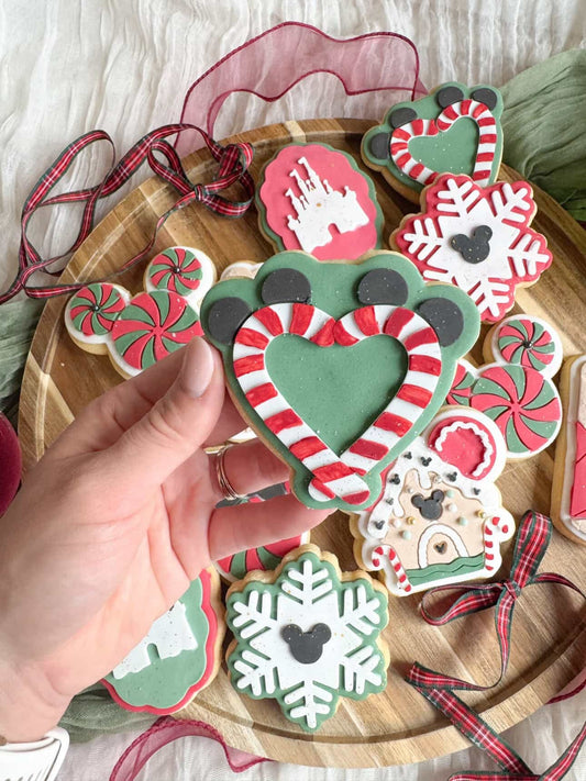 Candy Cane Heart with Ears Cookie Stamp & Cutter