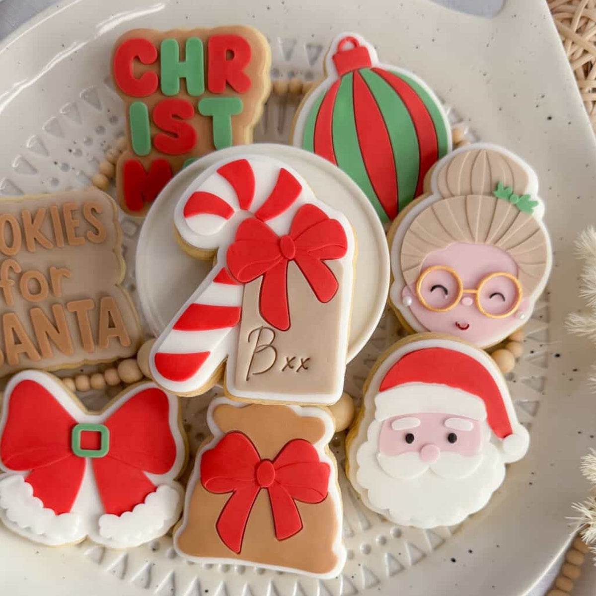 Candy Cane with Gift Tag Cookie Stamp & Cutter