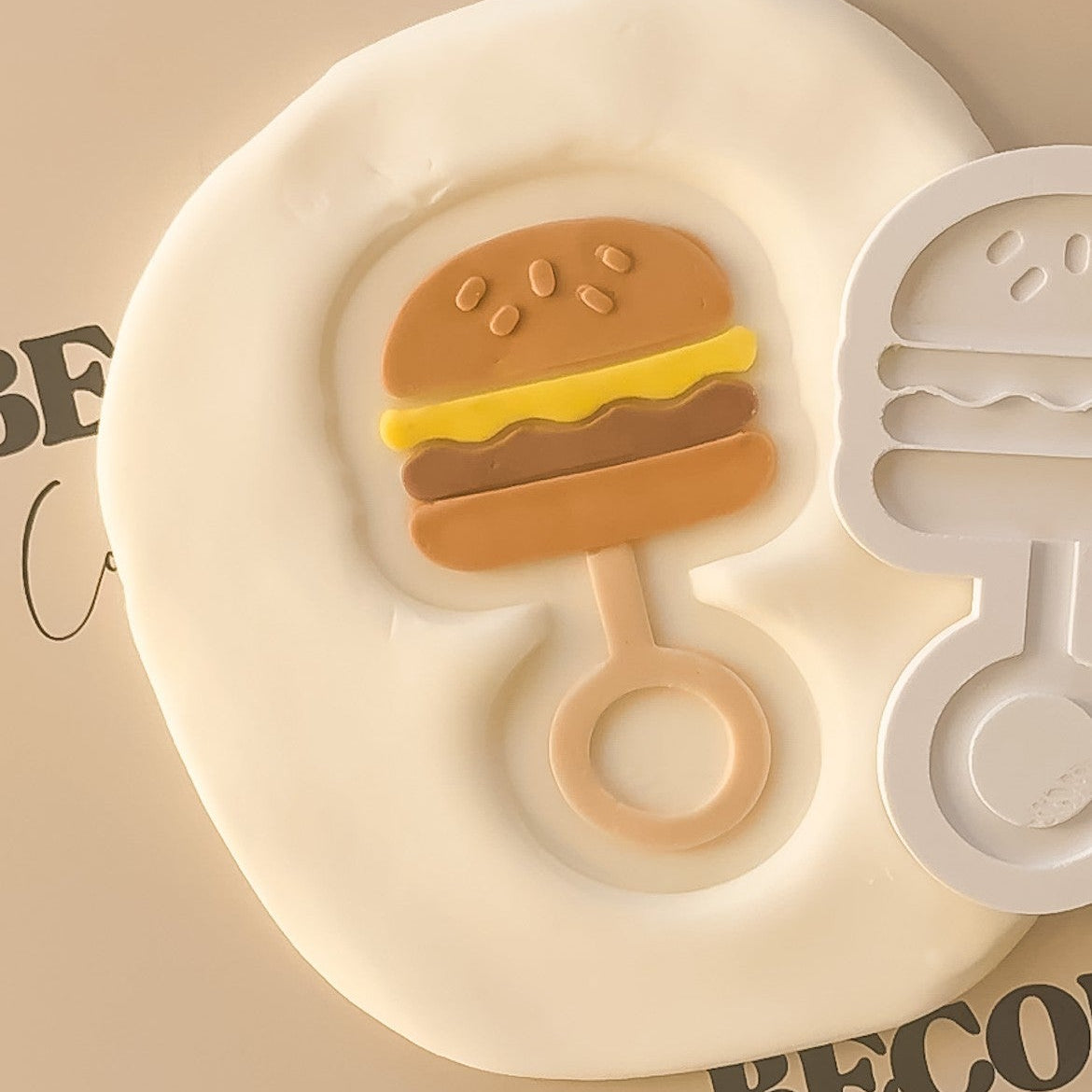Cheeseburger Rattle Cookie Stamp & Cutter