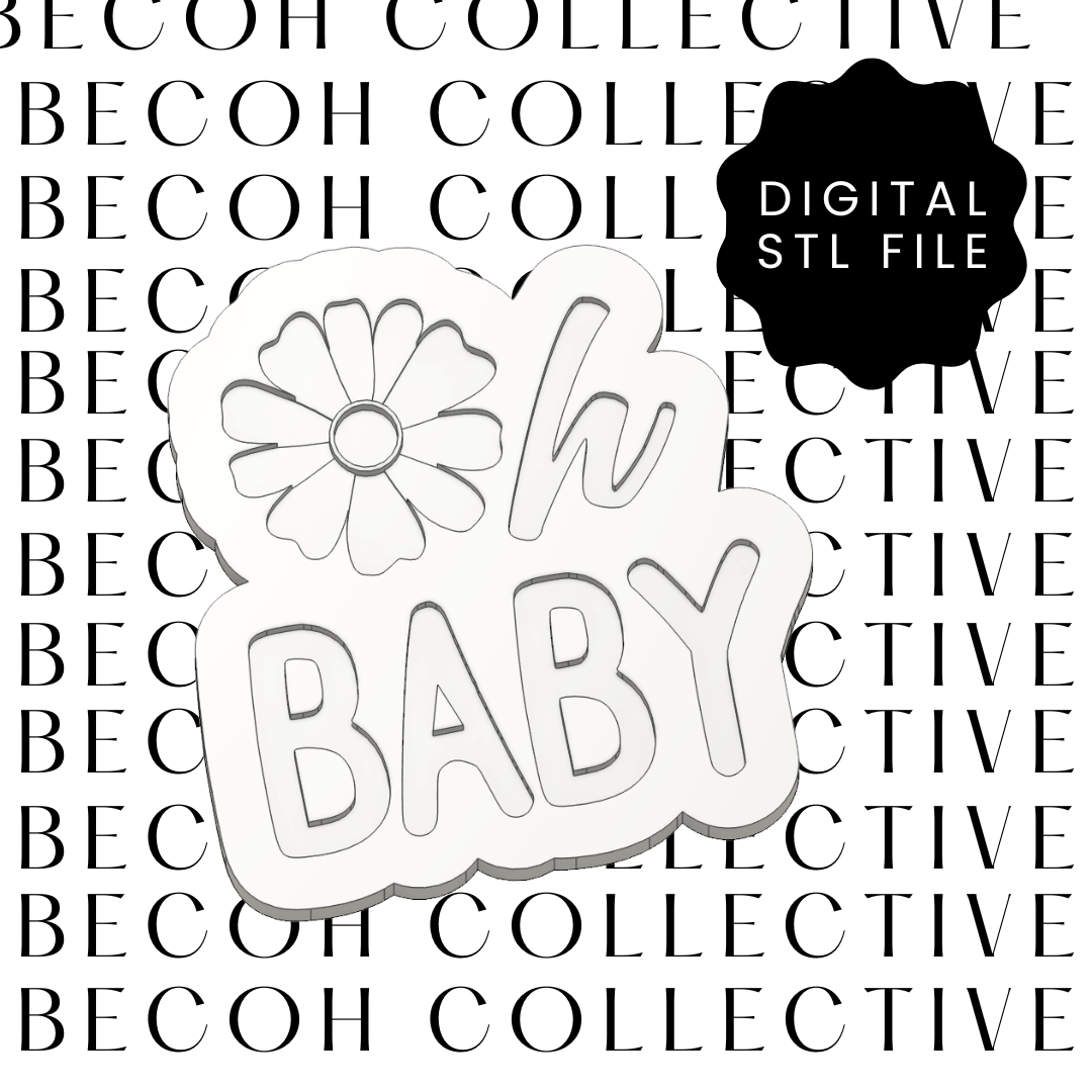 Flower Oh Baby Cookie Stamp & Cutter