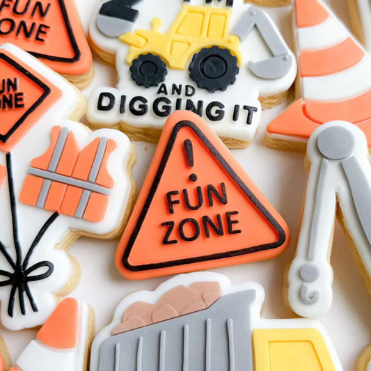 Set of 3 Caution Signs Cookie Stamp & Cutter