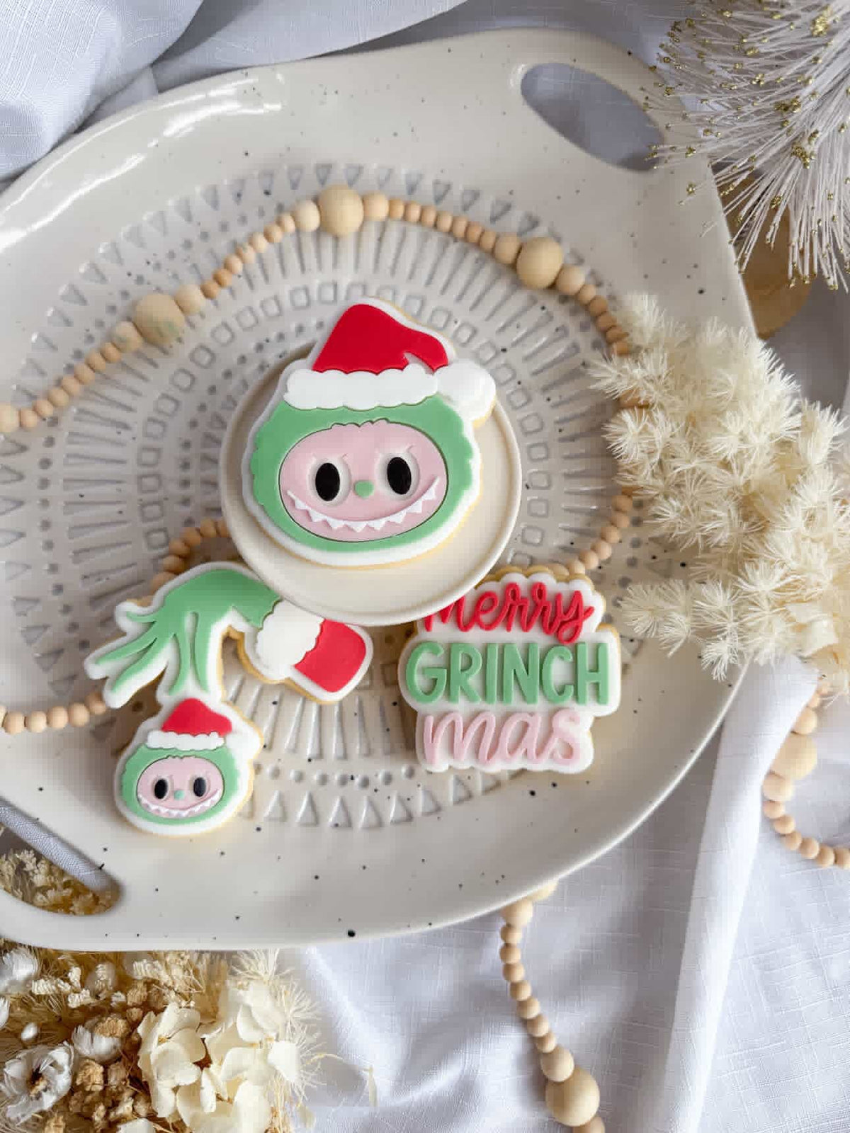Labubu x Grinch Santa Cookie Stamp & Cutter