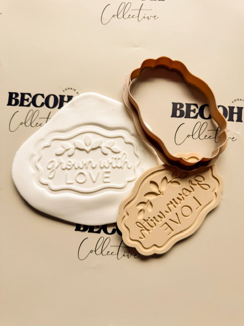 Grown with Love Cookie Stamp & Cutter