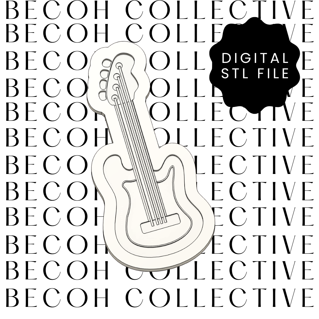 Guitar Cookie Stamp & Cutter