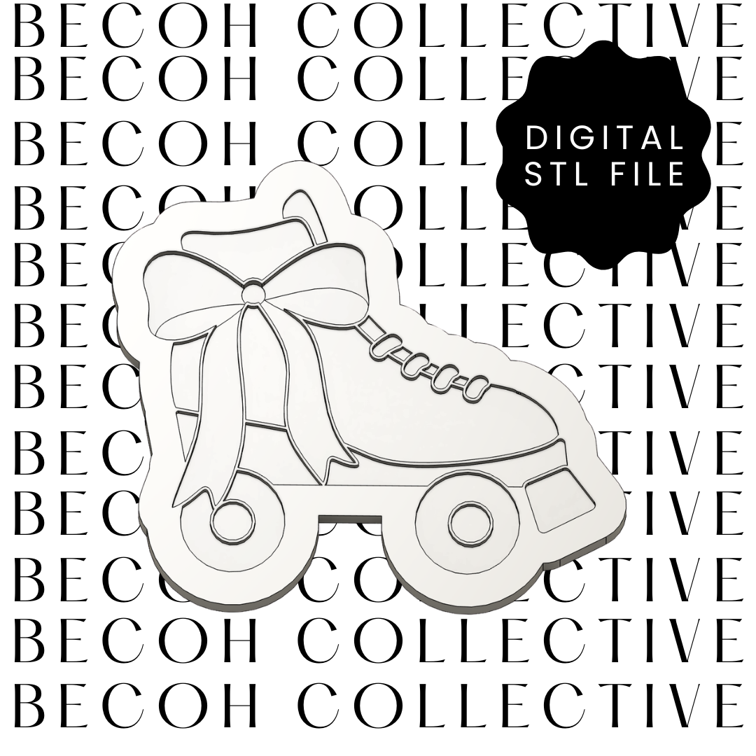 Roller Skate with Bow Cookie Stamp & Cutter