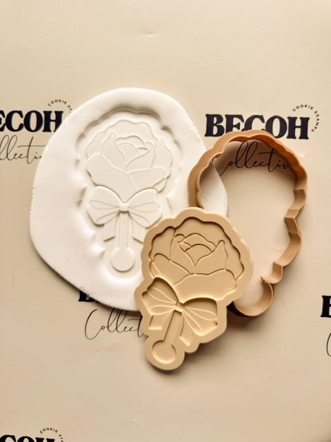 Lettuce Head Baby Rattle Cookie Stamp & Cutter
