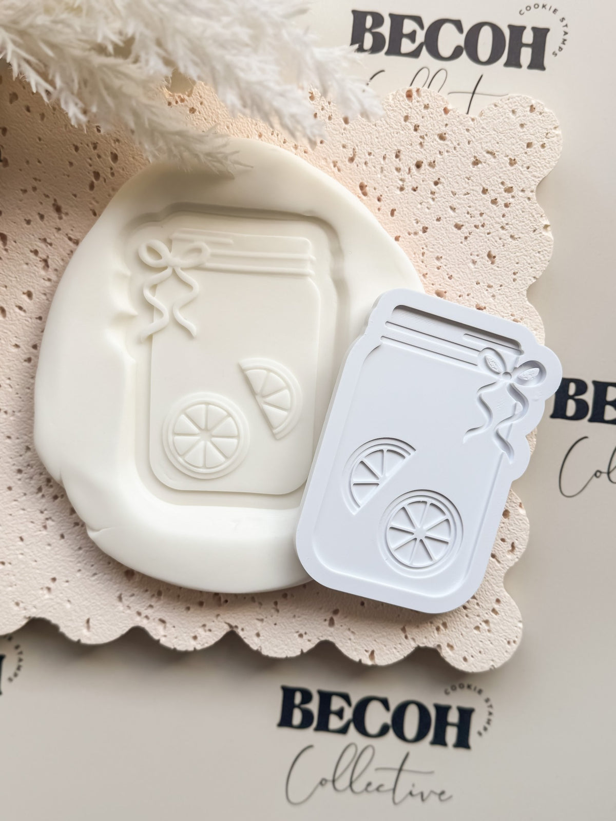 Mason Jar with Lemons Cookie Stamp & Cutter