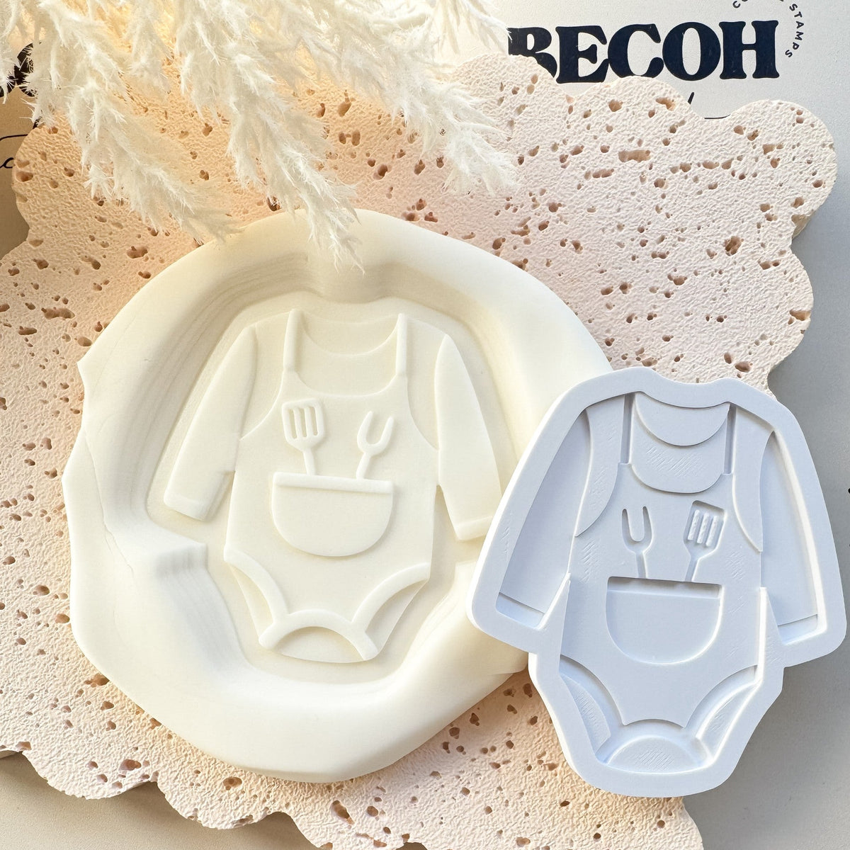 Baby Q Onesie Apron Cookie Stamp & Cutter