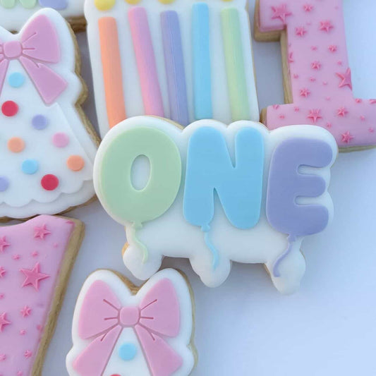 One Balloons Cookie Stamp & Cutter